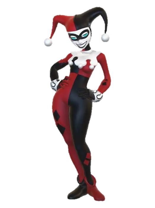 Harley Quinn 3D model, vytvořený pomocí AI