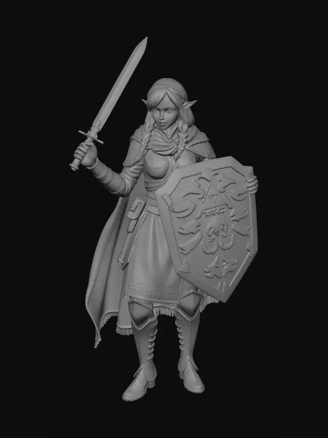 3D model for make a 3d printable model of warrior  Zelda