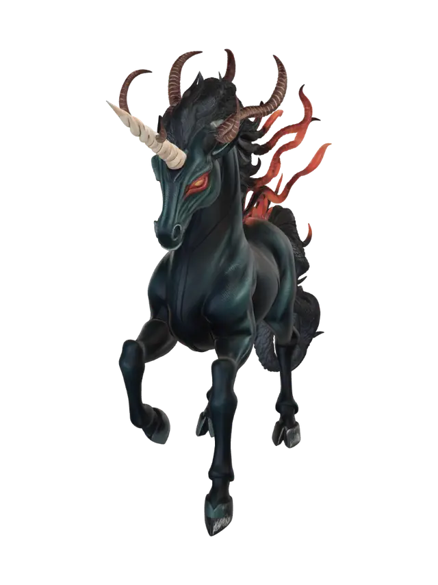 3D model for make a 3d printable model of a   demonic unicorn