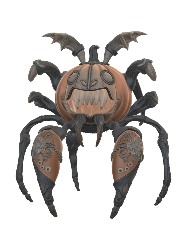 make a 3d printable demonic pumpkin spider - Stl 3D model, vytvořený pomocí AI