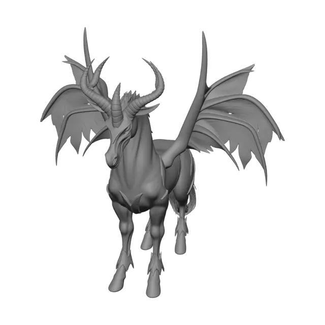 3D model for make a 3d printable model of a   demon unicorn