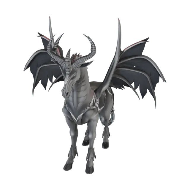 3D model for make a 3d printable model of a   demon unicorn
