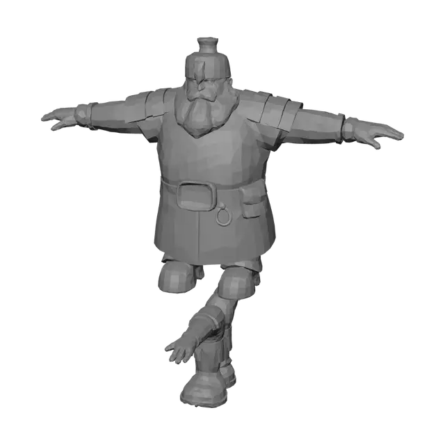 3D model for Dwarven Knight in Checkerboard Armor