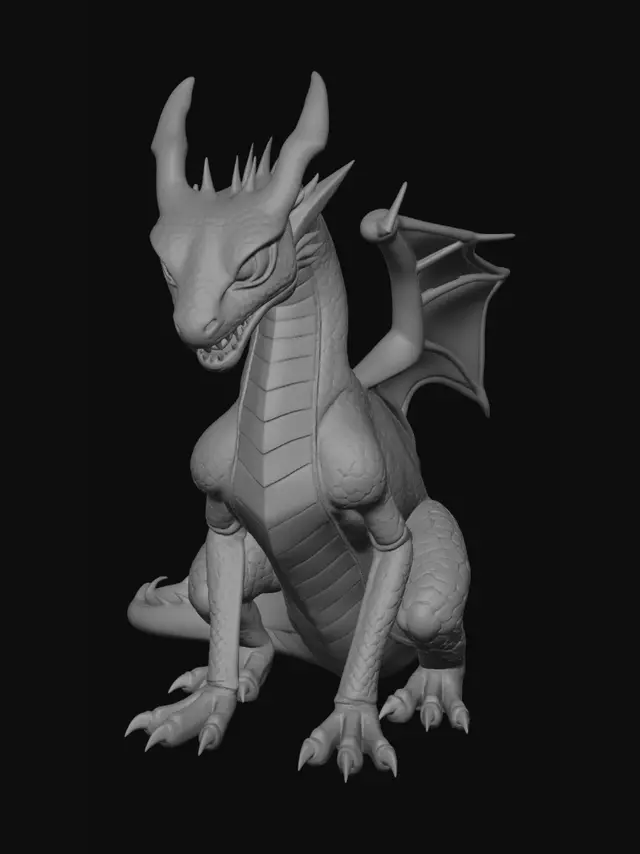 3D model for a rigged dragon