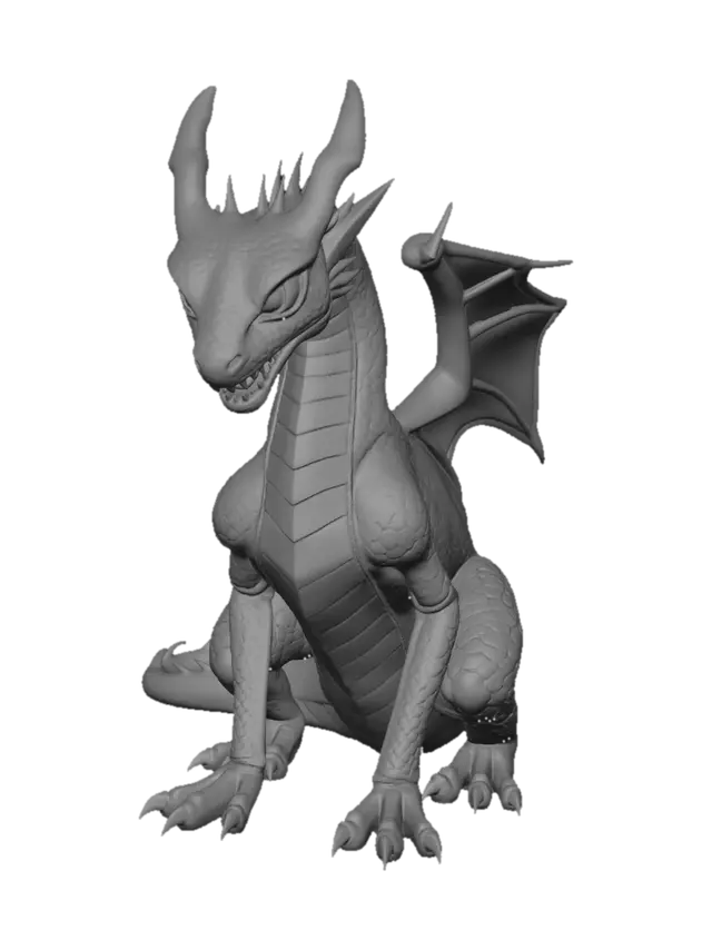 3D model for a rigged dragon