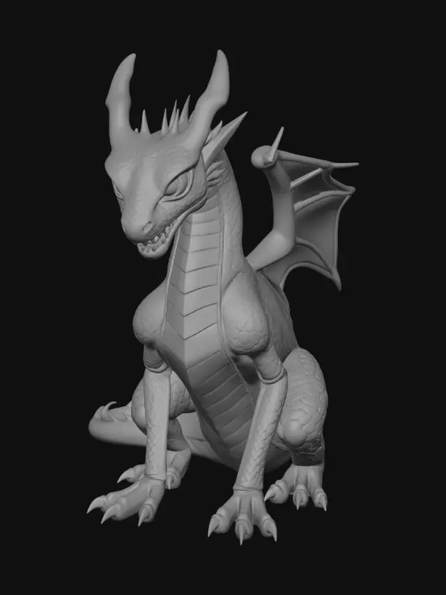 3D model for a rigged dragon
