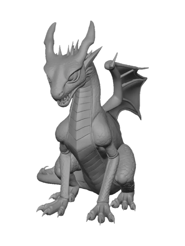 3D model for a rigged dragon