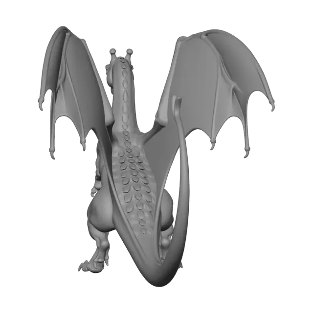 Modello 3D Gold Pern Dragon, generato dall’IA