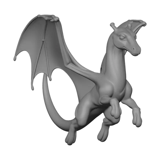Modello 3D Ridgeless Pern Dragon, generato dall’IA