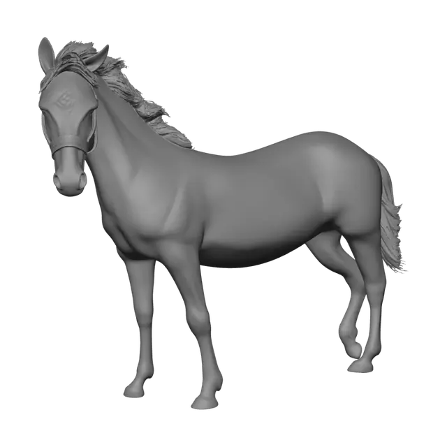 3D model for Chestnut Horse in an Open Field