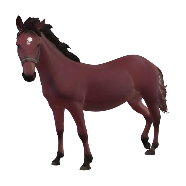 3D model for Chestnut Horse in an Open Field