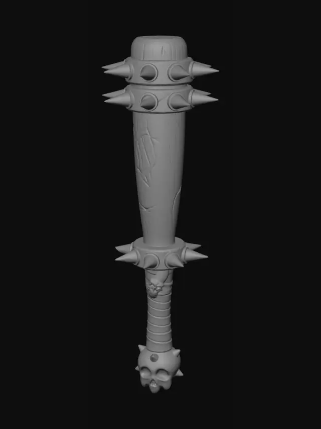 3D model for Anarchy's Spiked Skull Mace