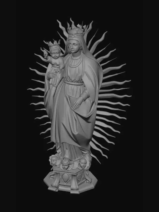 3D model for Madonna and Child with Sunburst