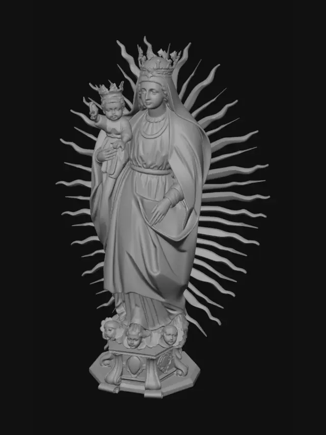 3D model for Madonna and Child with Sunburst
