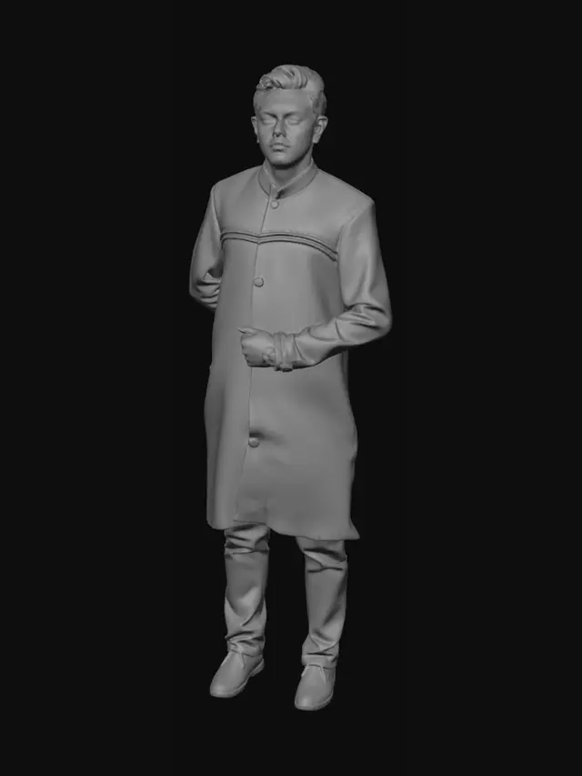 3D model for Grey Bandhgala Portrait