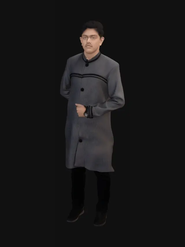 3D model for Grey Bandhgala Portrait