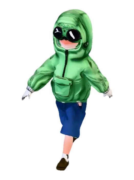 Modello 3D Explorer Hoodie Kid - Characterbase, generato dall’IA
