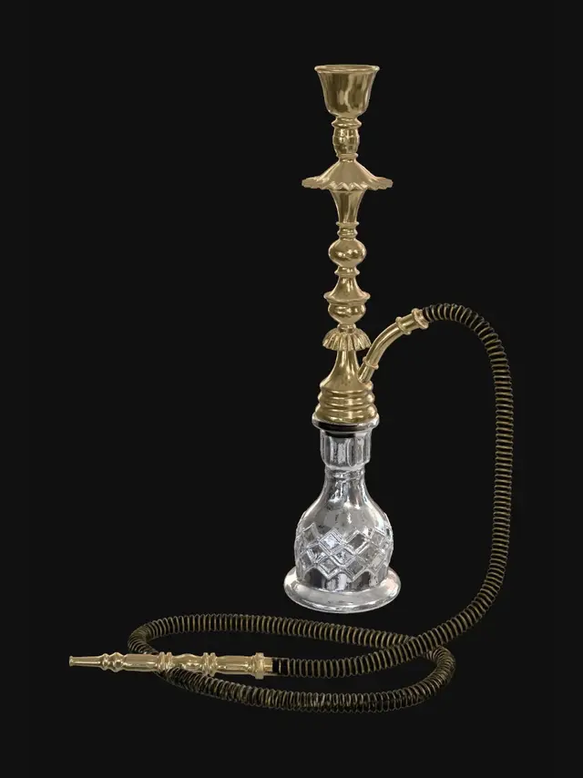 3D model for Ornate Golden Hookah