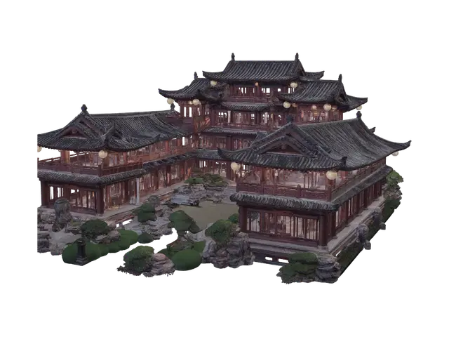 3D model for Pavilions in the Mountain Mist