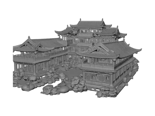 3D model for Pavilions in the Mountain Mist