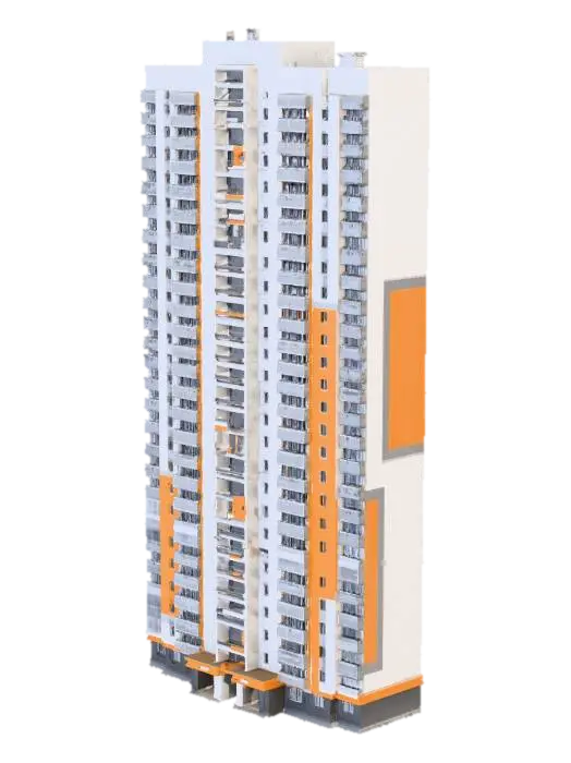 Modern High-Rise Building - Skyscraper 3D model, vytvořený pomocí AI