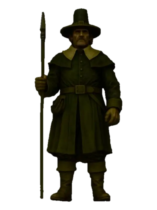 Pilgrim with Spear, #Thanksgiving# 3D model, vytvořený pomocí AI
