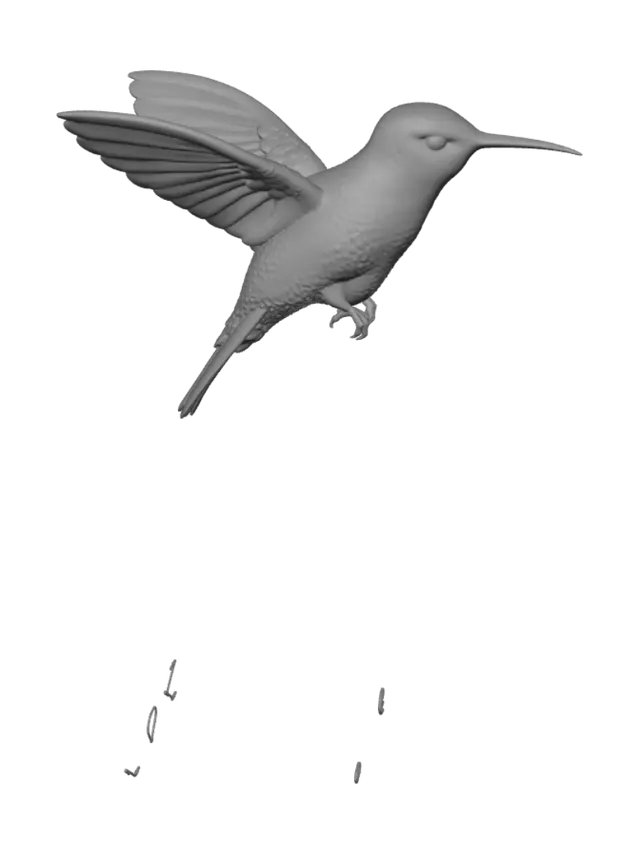 3D model for Emerald Hummingbird in Flight