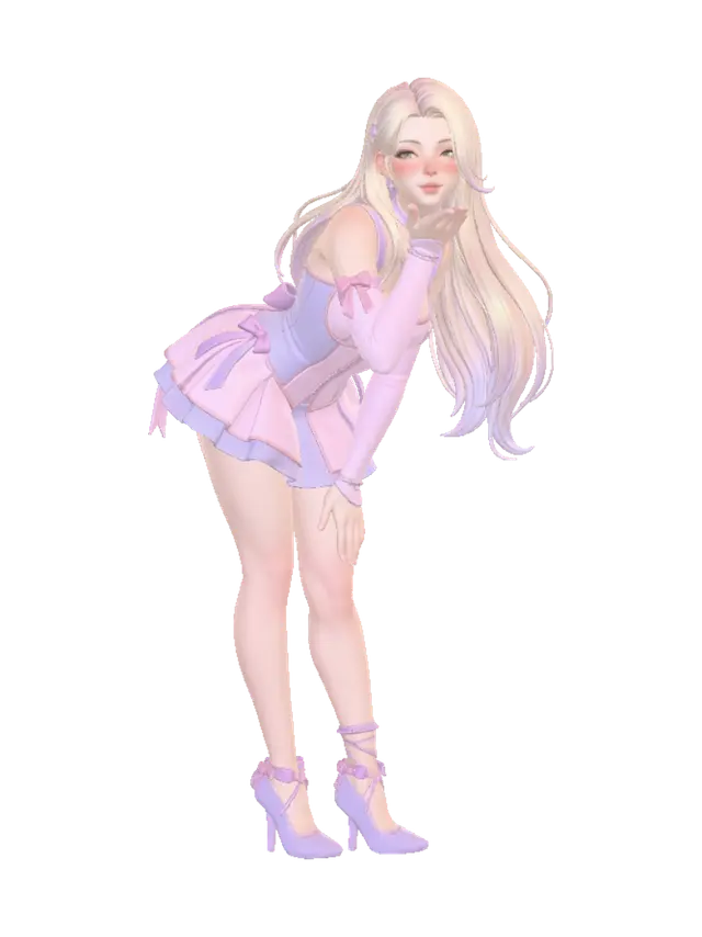 Pastel Kiss - Smooth 3D model, vytvořený pomocí AI