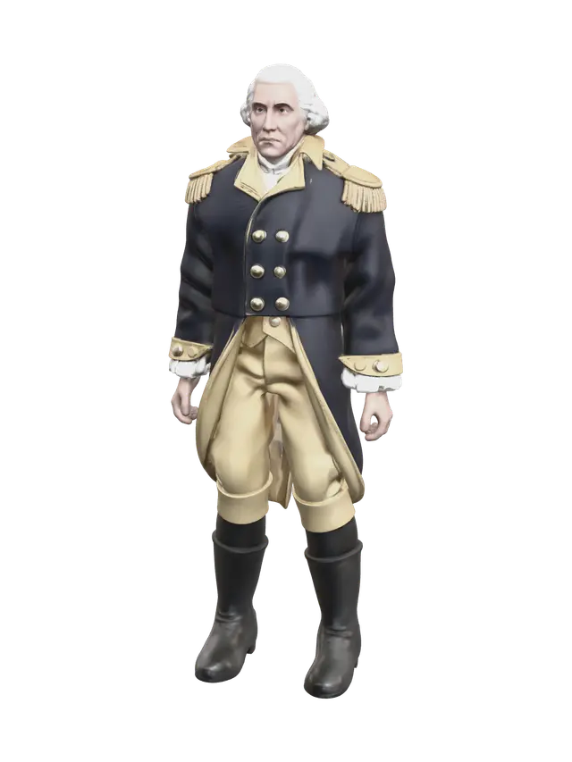 Ornate Georgewashington - Framed 3D model, vytvořený pomocí AI