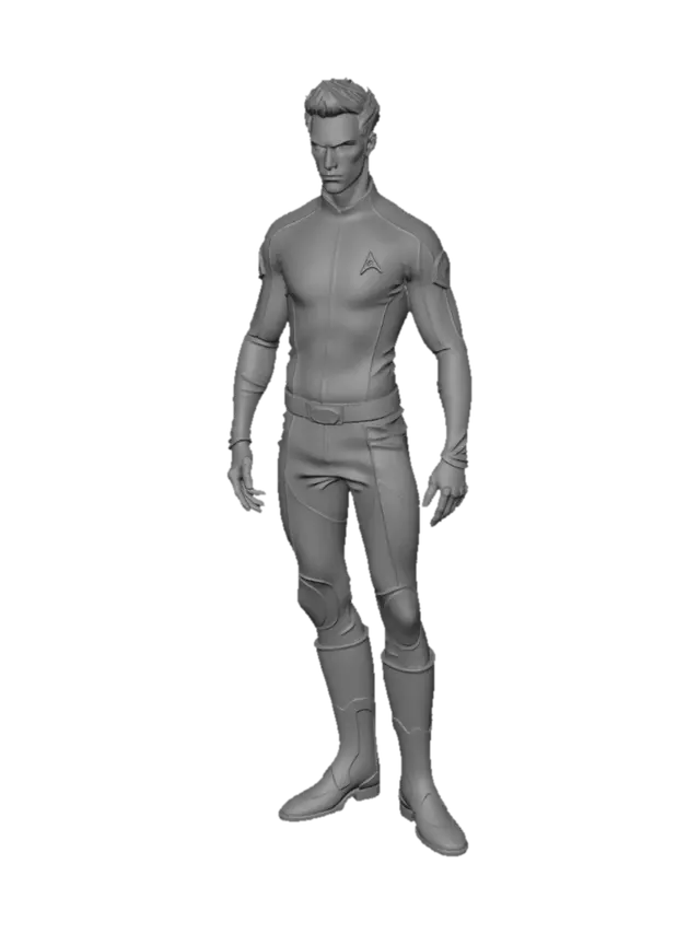 3D model for crea personaggio umanoide genere umano sesso maschile basato sulla saga di startrek