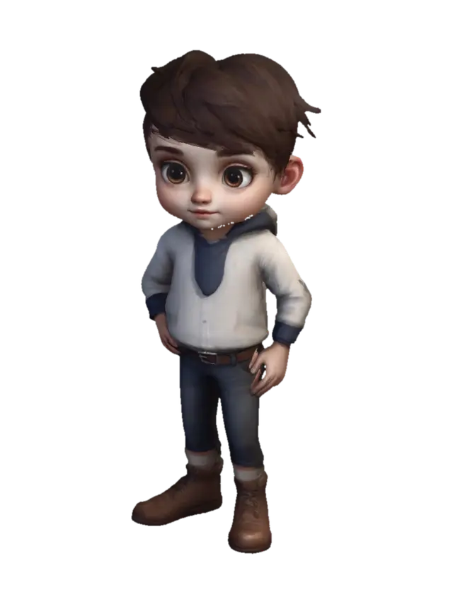 3D-модель Give me a boy character for my mobile game like inside game, згенерована ШІ