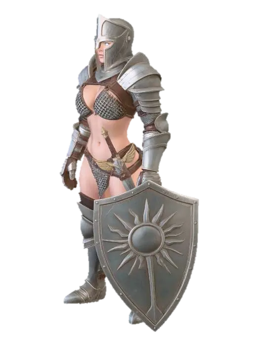Paladina - Courage 3D model, vytvořený pomocí AI