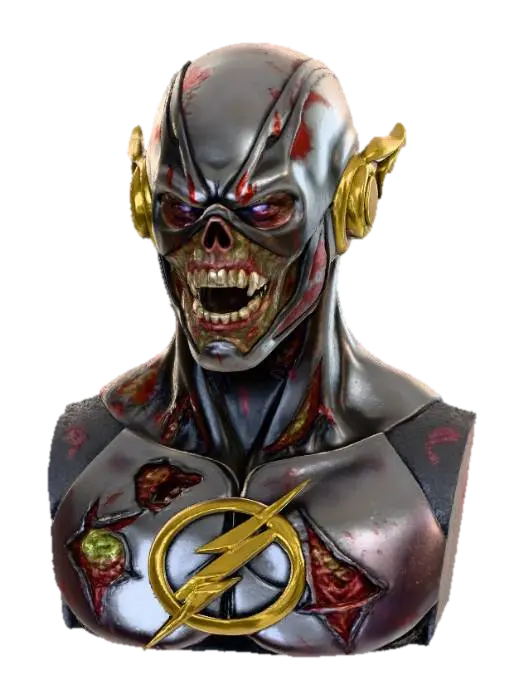 Modello 3D Zombie flash bust realistic details, generato dall’IA