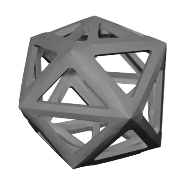 3D model for Icosahedron Wireframe