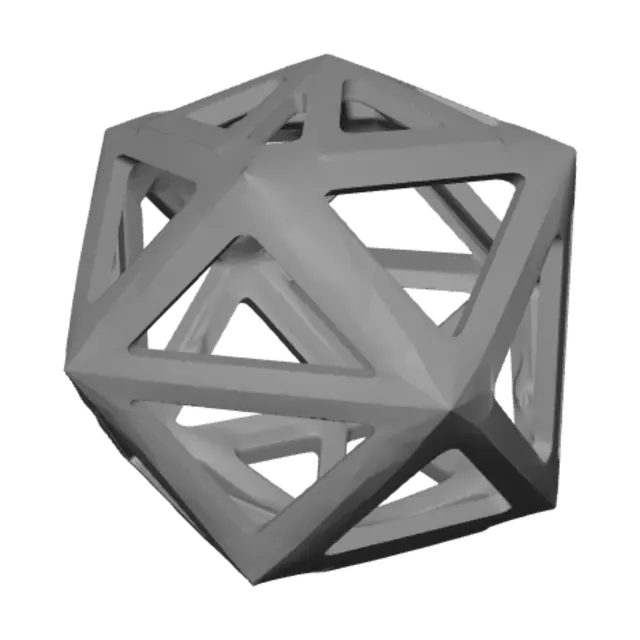 3D model for Icosahedron Wireframe