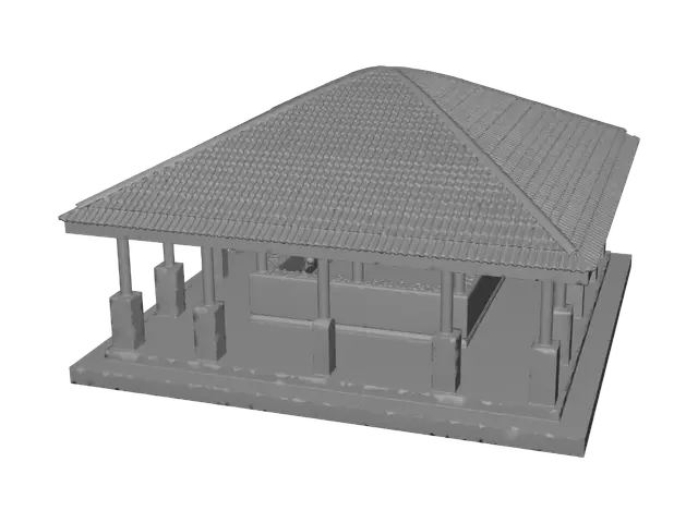 3D model for Sunlit open-air pavilion