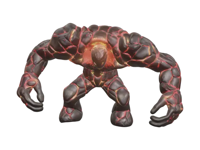 Realistic Fireelemental - Heat 3D model, vytvořený pomocí AI