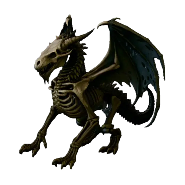 Necrodrake Awakening - Animated 3D model, AI generated