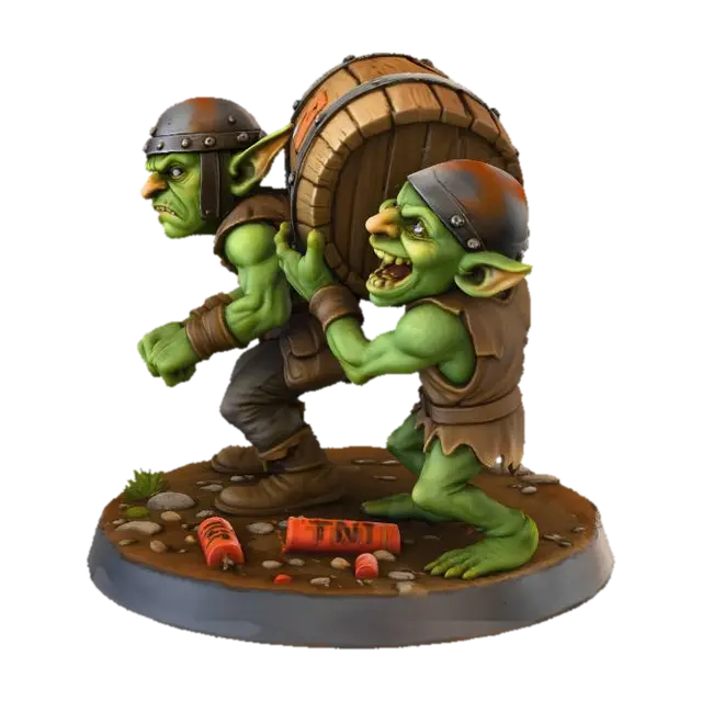 Goblin Explosive Duo - Miniatures 3D model, vytvořený pomocí AI