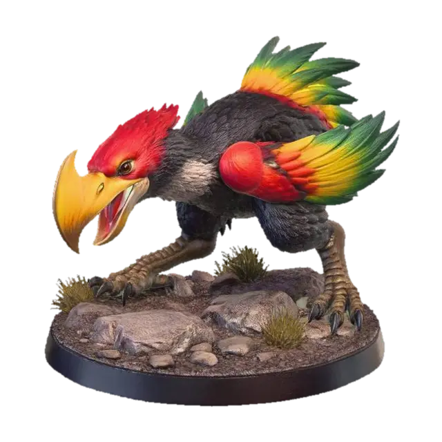 Axe beak 3D model, vytvořený pomocí AI