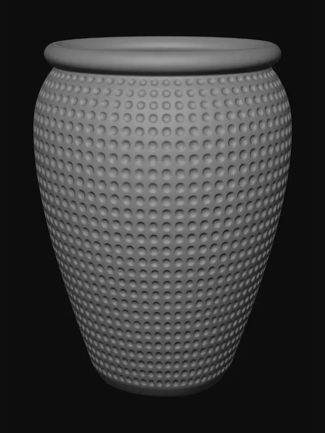 3D model for Olive Matte Vase with Terracotta Rim
