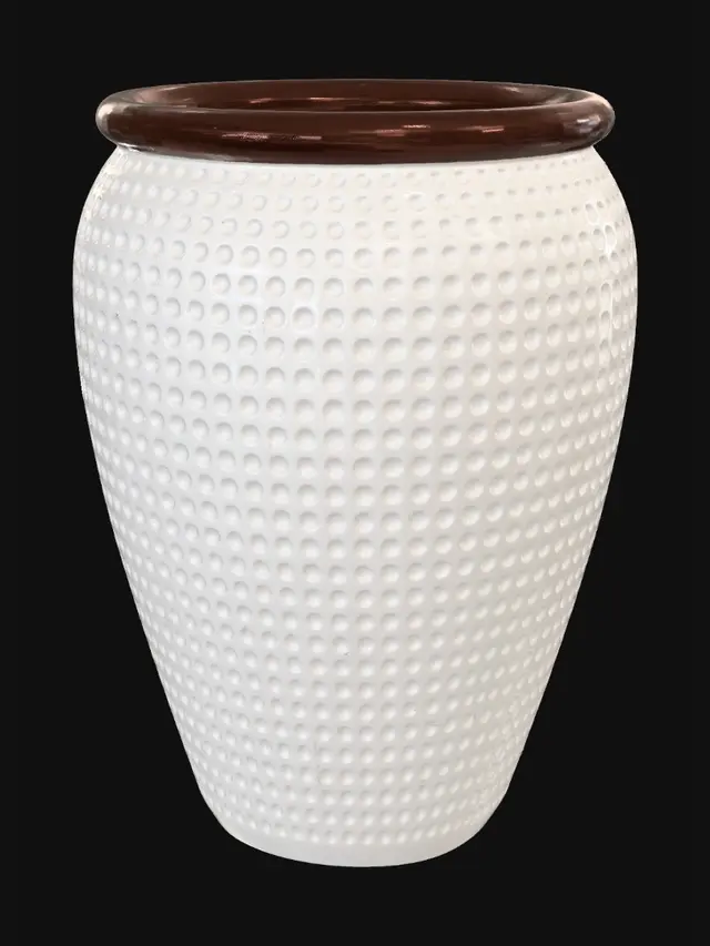 3D model for Olive Matte Vase with Terracotta Rim