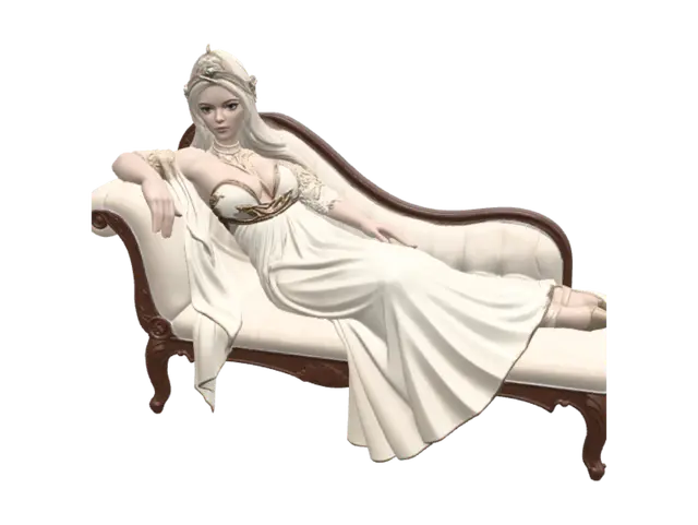 3D model for Elven Queen Reclining on a Settee