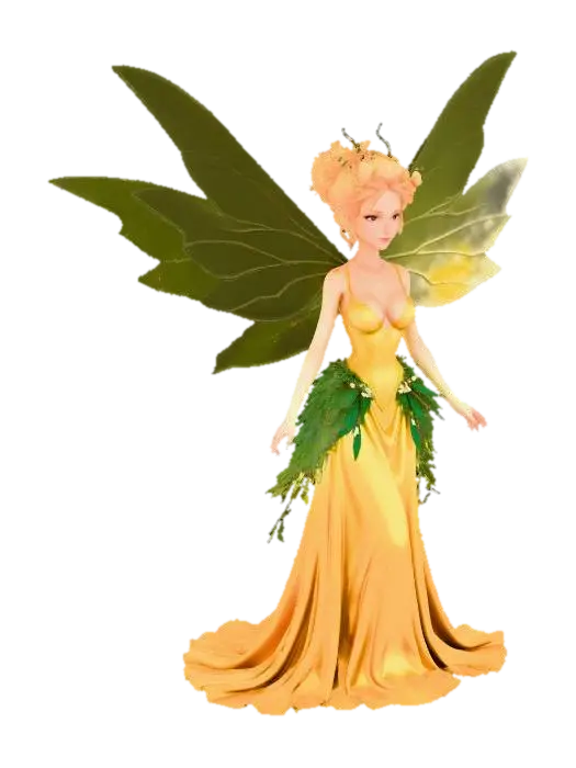 fairy in gold - Tiny 3D model, AI generated