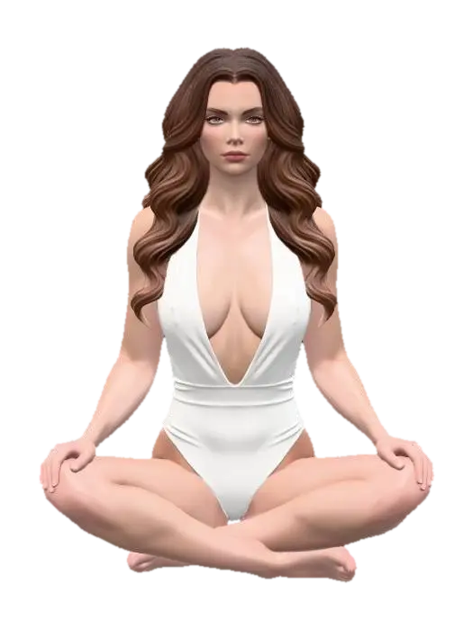 Serene in White - Dreamy 3D model, vytvořený pomocí AI