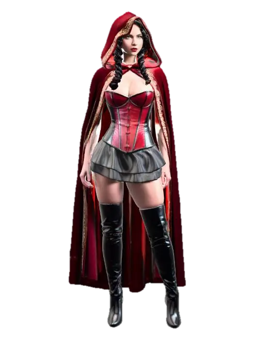 Crimson Cloak Enchantress - Vampire 3D model, vytvořený pomocí AI