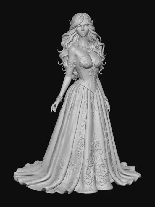 3D model for Cream with gold