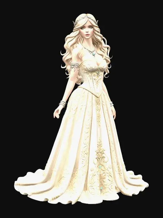 3D model for Cream with gold
