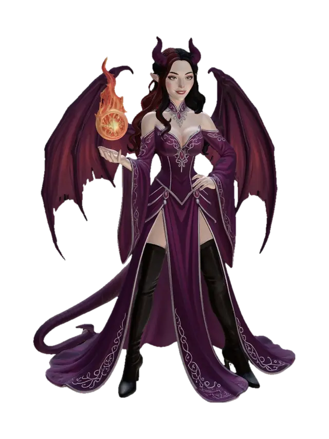 Modello 3D Emberbound Enchantress, generato dall’IA