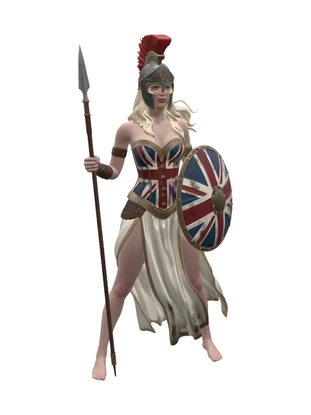 make a lifelike image of this image of the ancient English warrior Britannica,… - Corset 3D model, vytvořený pomocí AI